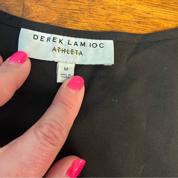 Athleta + Derek Lam 10C leather front black tank top size medium - Picture 2 of 6